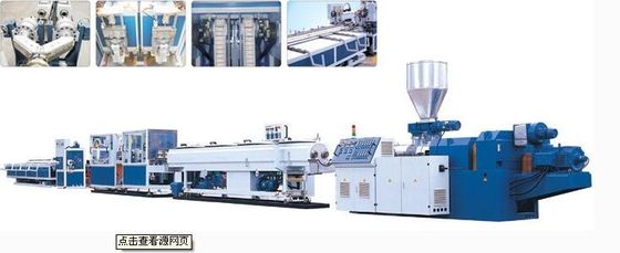 πλαστική γραμμή εξώθησης σωλήνων 380V 50HZ, διπλή γραμμή παραγωγής σωλήνων PVC βιδών